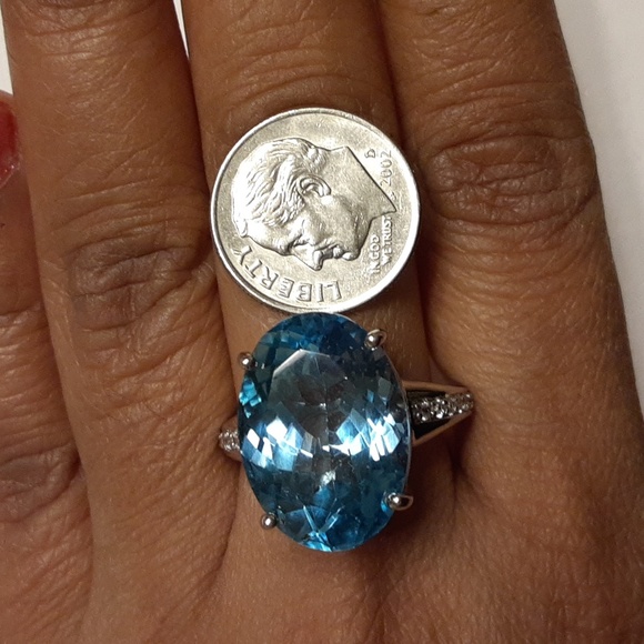 925 Genuine Blue and White Topaz. FIRM. - Picture 3 of 10